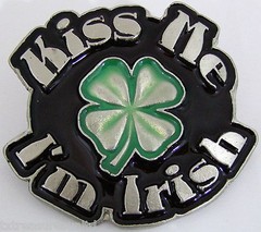 BELT BUCKLES USA « Kiss Me I&rsquo;m Irish » 4 Leaf Clover Black Green Irish Celtic NWOT