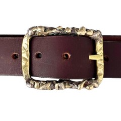 Handmade Solid Brass Belt Buckle USA | 1.5&Prime; Retro Artisan Buckle Men & Women