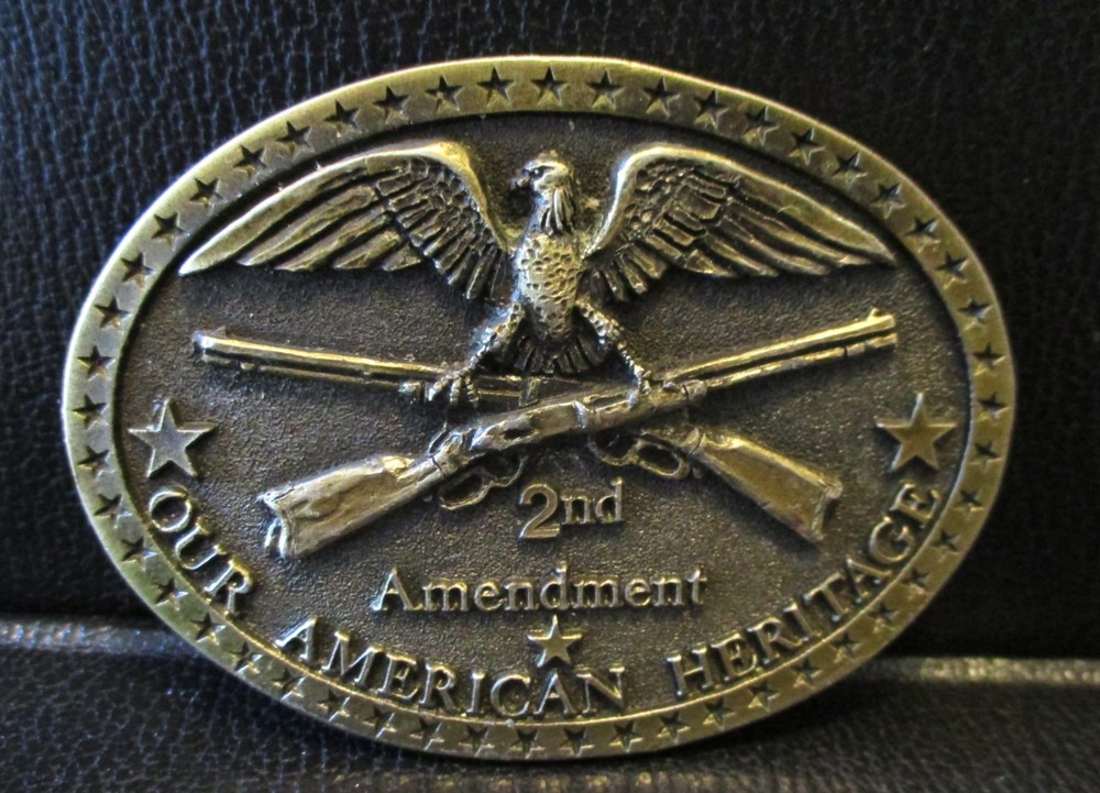 American Heritage Eagle Guns 2nd Amendment Bear Arms Right Belt Buckle Spec Cast