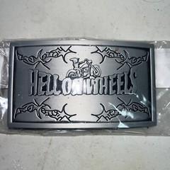 Hell On Wheels Biker Belt Buckle Silver Western Metal 4” Wide