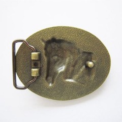 Rodeo Horse Head Antique Bronze Plated Cowboy Western Metal Belt Buckle