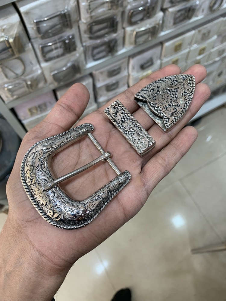3 piece western buckle set Cowboy Leather Belt Buckle Men & Women (1.5&Prime;,38mm)