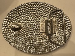 Silver Engraved Inlaid Buckle Native with Eagle Feather Shield TBD1 SSI 88 VTG