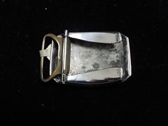 c363 Vintage Belt Buckle in Sterling Silver with Gold Plating