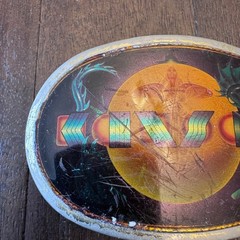 Vintage 1977 Pacifica Mfg Kansas Dragon Sun Oval Belt Buckle