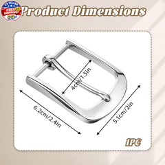 1.5&Prime;(40mm) Belt Buckles Replacement Heavy Duty Stainless Steel Single Prong Squa