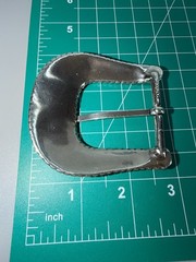 Silver Tone Metal Western Cowboy Bronco Riding Rodeo Belt Buckle Made in Taiwan