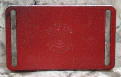 GRIP6 BELT BUCKLE – GRIP6 LOGO on RUSTIC WORN METALLIC RED – 1.5 INCH WIDE