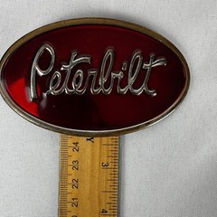 Peterbilt Classic Red Logo Enamel Metal Belt Buckle