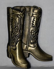 WESTERN COWBOY ~ COWGIRL BRASS COWBOY BOOTS BELT BUCKLE Made In USA