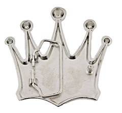 Papa Crown Belt Buckle Feathers Silver Metal Rhinestone High-end Fashion Quality