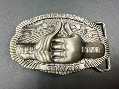 Thumb Wrestling All-Star Champion Trophy Award Belt Buckle New Condition