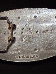 Belt Buckle Silver on Silver Western/Cowboy Vintage New Never used Made in USA