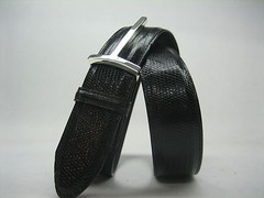 STERLING SILVER 925 SOLID T-BONE BUCKLE.W/ GENUINE LIZARD 1.3&Prime;8 BELT MADE IN USA