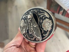Metal Dead Head Moth Belt Buckle Goth Punk Western Biker Style Jewelry