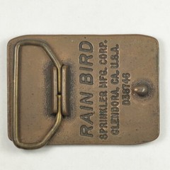 Vtg Rain Bird Logo Brass Belt Buckle