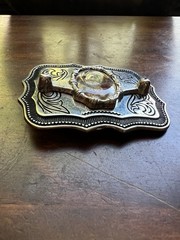 Men’s Rectangular Belt Buckle With Oval Stone