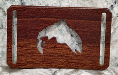 GRIP6 BELT BUCKLE – NATURALIST SALMON FISH – WALNUT WOOD FINISH – 1.5 INCH WIDE