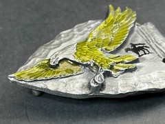 Arrowhead Eagle Belt Buckle Siskiyou Native American Indian Spirit Green Enamel
