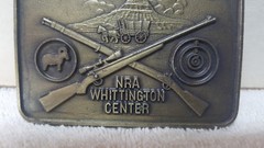 Vintage *NRA* Whittington Center Brass Belt Buckle – MINT – NEW !!!