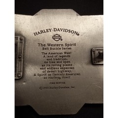 Vintage 93 Harley Davidson The Western Spirit Belt Buckle Pewter Southwestern