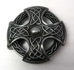 Belt Buckle Celtic Knots / Cross Pewter Finish 1.5&Prime; Belt Size / Plate Type