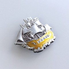 Vintage Style Enamel Warship Boat Belt Buckle Boucle de Ceinture