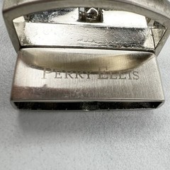 Perry Ellis Reversible Silver Tone Simple Basic Belt Buckle