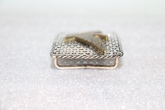Industrial Brass Mounted Eagle on Perforated Steel Belt Buckle