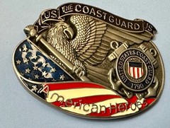 US Coast Guard America&rsquo;s Heroes – since 1790 Patriotic United States belt buckle