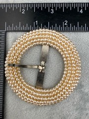 Vintage Womens Buckles Lot Of 3 Brown Black Rhinestone Faux Pearl