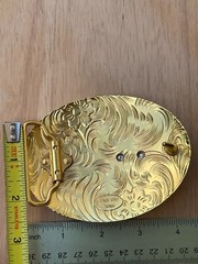 Western Buckle Oval Silver Gold Red Horse Head Cowboy 2 » Hebillas Vaqueras