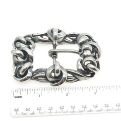 925 Sterling Silver Vintage Spiral Link Solid 140.8g Brutalist Belt Buckle