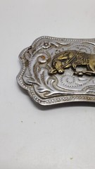 Raised Horse Bowing Saddle Buckle Rodeo Cowboy Western Rancher Riding West