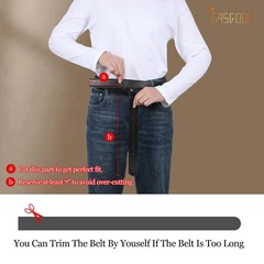 JASGOOD Ratchet Belt Replacement Strap 1 Suit Pant Size 44&Prime;-50&Prime;, A-black