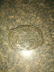Vintage Tom Name Brass Belt Buckle