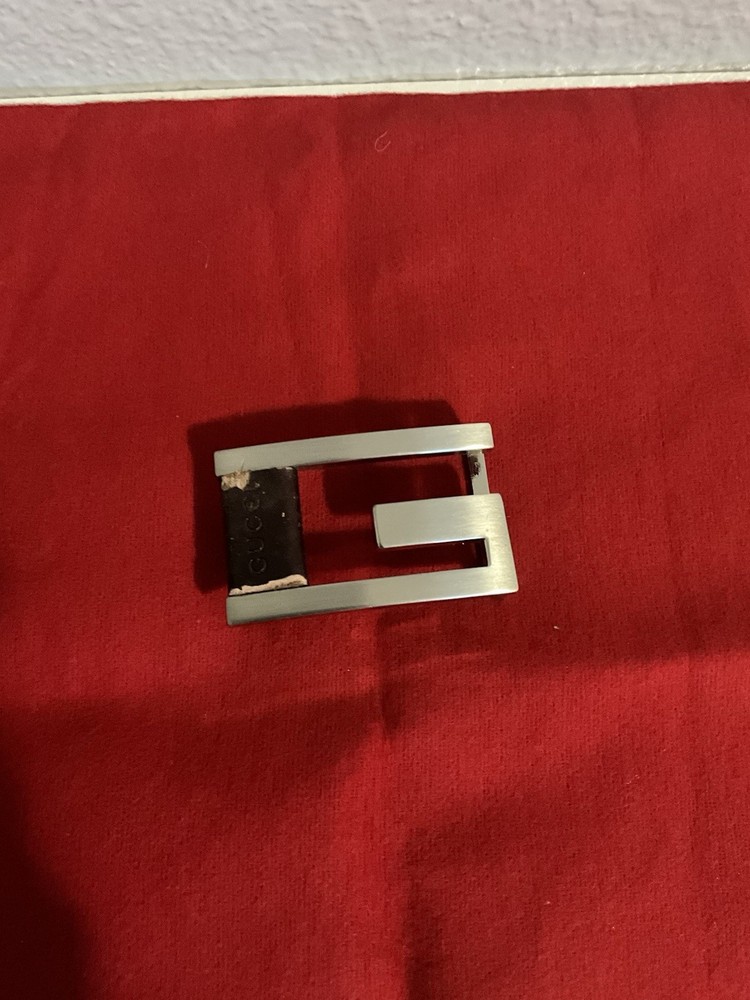 Vintage Gucci 90’s G Square Leather Belt Buckle
