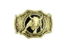 Western Bull Solid Brass Metal Belt Buckle