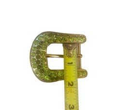 B.B. Simon Full Crystal Belt Buckle Swarovski Peridot & Olivine Color Crystals