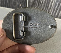 Vintage Oval Men&rsquo;s Brass Belt Buckle « Chuck » by Oden Made In USA