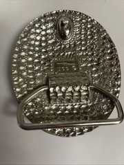 Vintage Silver Eagle & Flag Patriotic Belt Buckle