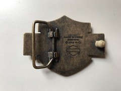 Rare men’s Classic Bar&Shield belt buckle .Antique brass plaited.#99593-08VM.