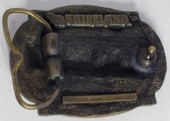 SHIRELAND Vintage Belt Buckle Pewter THE GREAT GREY SHIRE HITCH Horses 1987