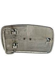 Metal Belt Buckle Silver Colored 3 1/4&Prime;Wx 2 1/4&Prime;H with Oval Hematite Cabochon