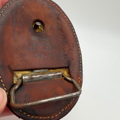 VTG Justin Leather Belt Buckle Hand Tooled Thunderbird Painted Oval 61-P