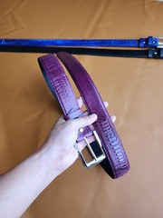 3.8CM Purple 100% Genuine Ostrich Legs Leather Skin Men Belt Buckle-Handmade
