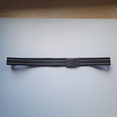 The North Face Canvas Belt Silver Buckle Striped Black Tan Accessories