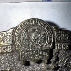 DURANGO & SILVERTON NARROW GAUGE RAILROAD SOLID BRASS BELT BUCKLE 1983