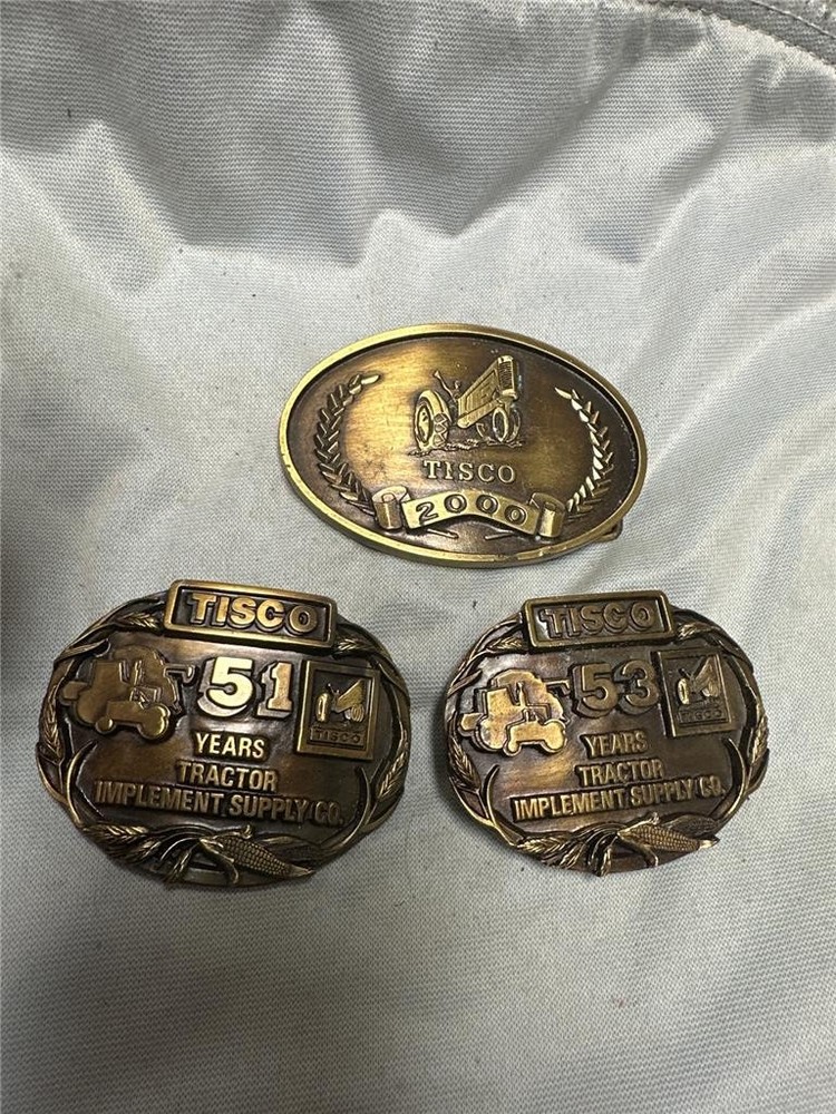 Vintage Tisco Tractor Supply Belt Buckle Lot of Three Buckles