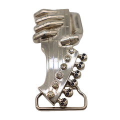 Men Silver Metal Buckle Emo Fashion Play Music Band Guitar Skulls Rock n Roll
